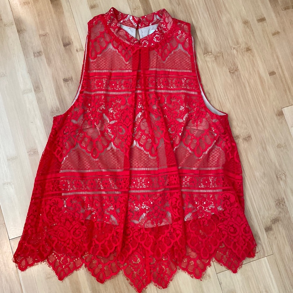 Love Fire Red Blouse size small perfect for spring, summer, fall, winter